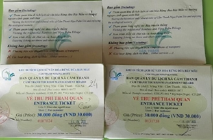Giá vé Rừng dừa Bảy Mẫu