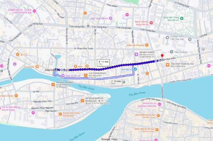 Đường đi Hội quán Triều Châu Hội An